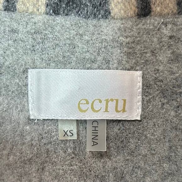 Ecru Virgin Wool Blend Coat Size XS - Picture 4 of 9